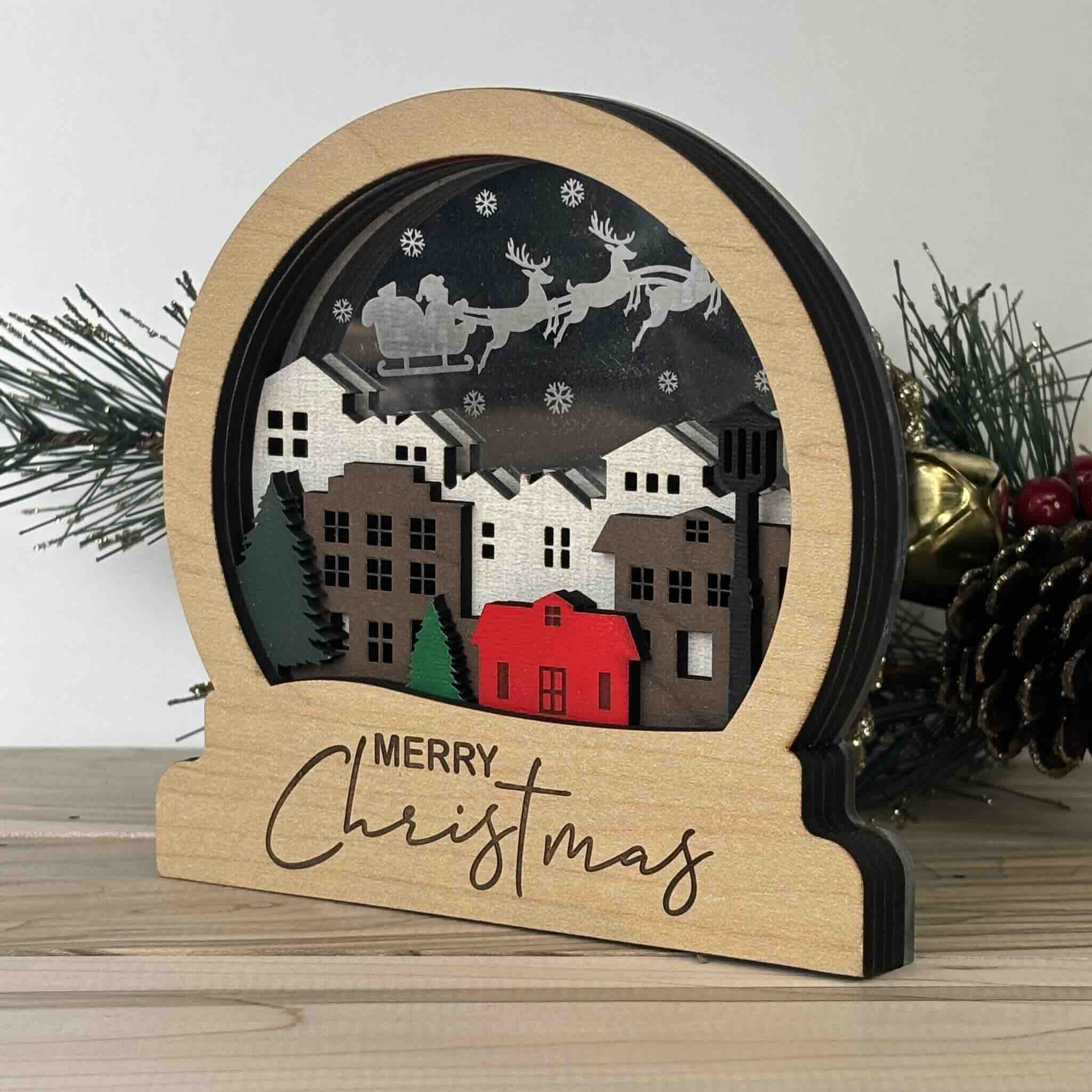 Shadow Box Christmas Santa - Image 5