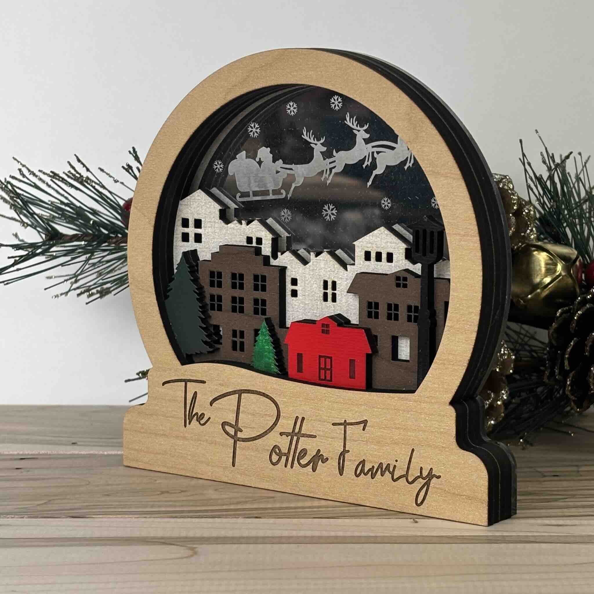 Shadow Box Christmas Santa - Image 3