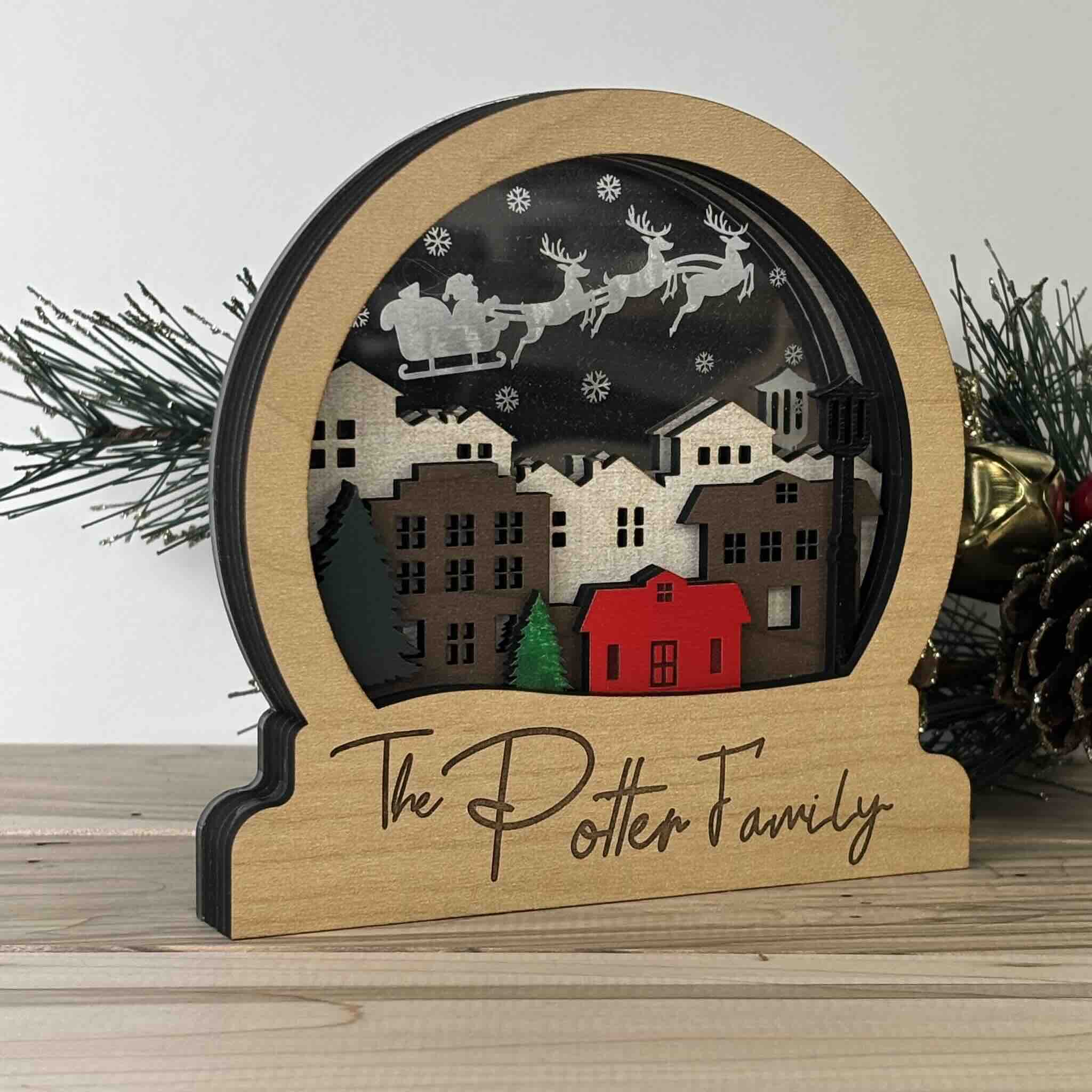 Shadow Box Christmas Santa - Image 2