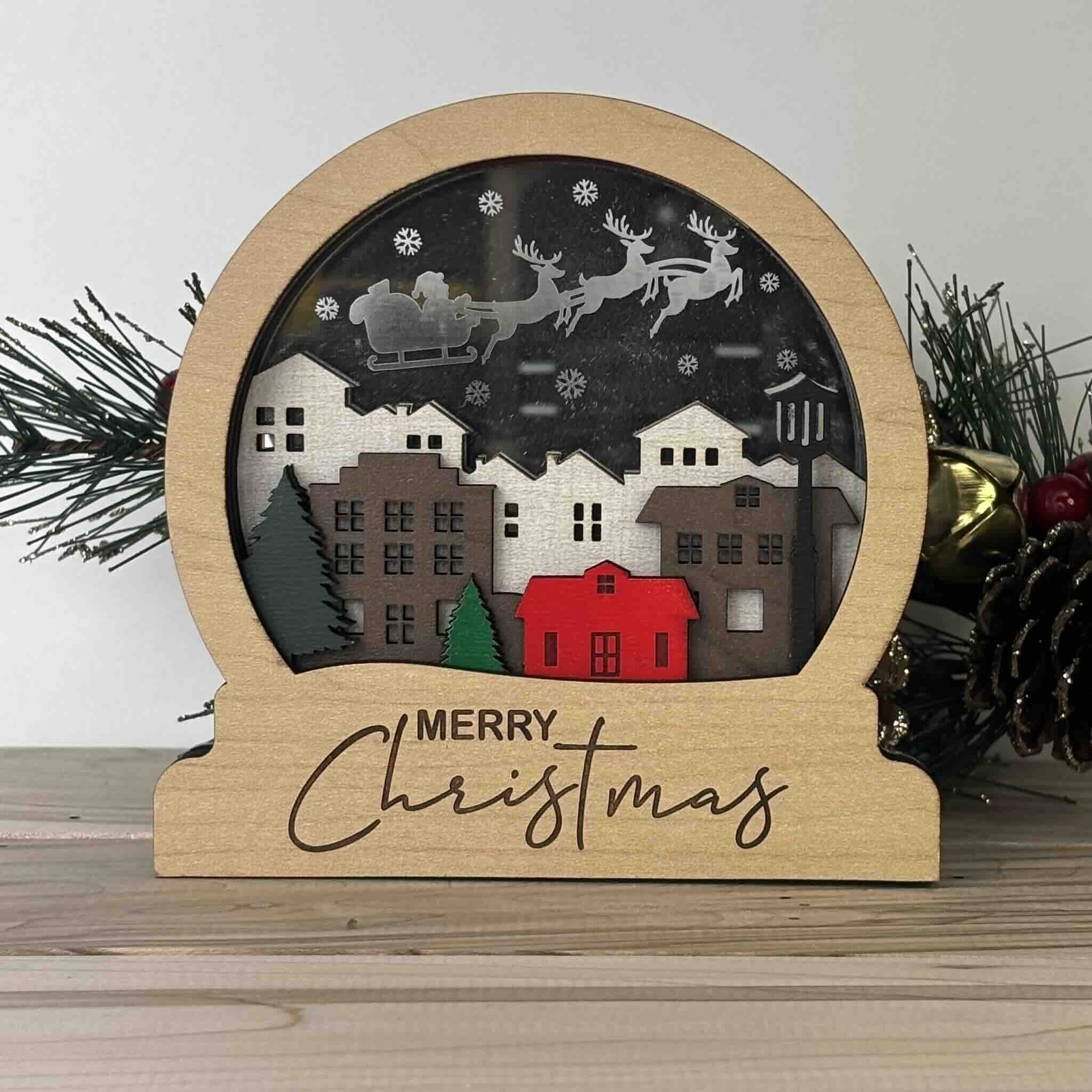Shadow Box Christmas Santa