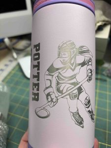 tumbler ringette closeup